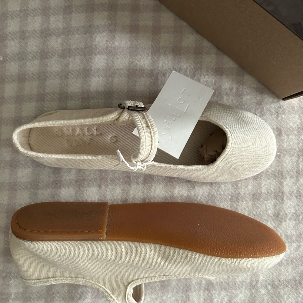 Natural Cream Mary Jane Flats